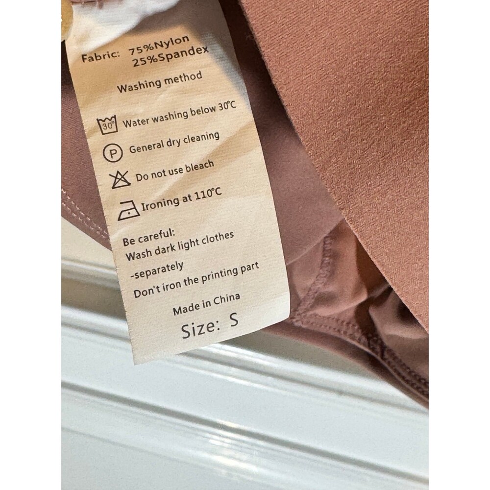 Women’s Crossback Sports Bra Blush Brown Workout Gym Top PHERO Movement Small - Picture 5 of 5